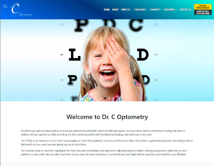 Dr.C Optometry website thumbnail
